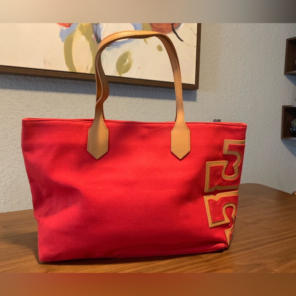 Tory Burch New w/out tags canvas tote. Color: Red